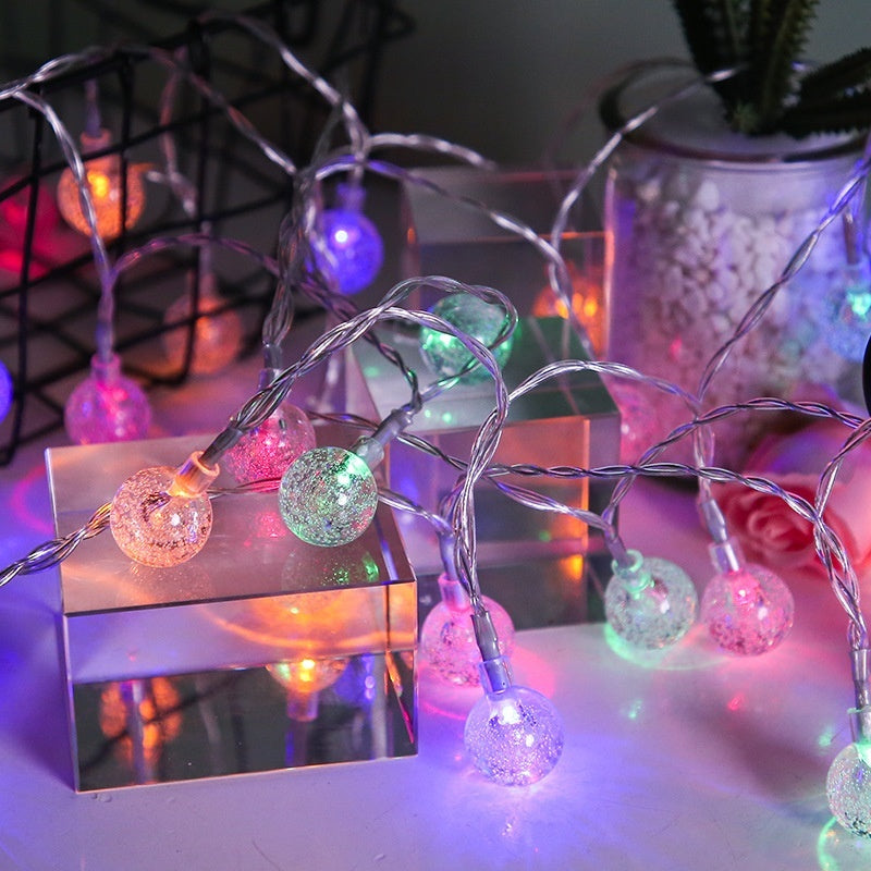 Waterproof LED Crystal Bubble Ball Lighting Chain Festival Outdoor Tent Courtyard Room Decoration