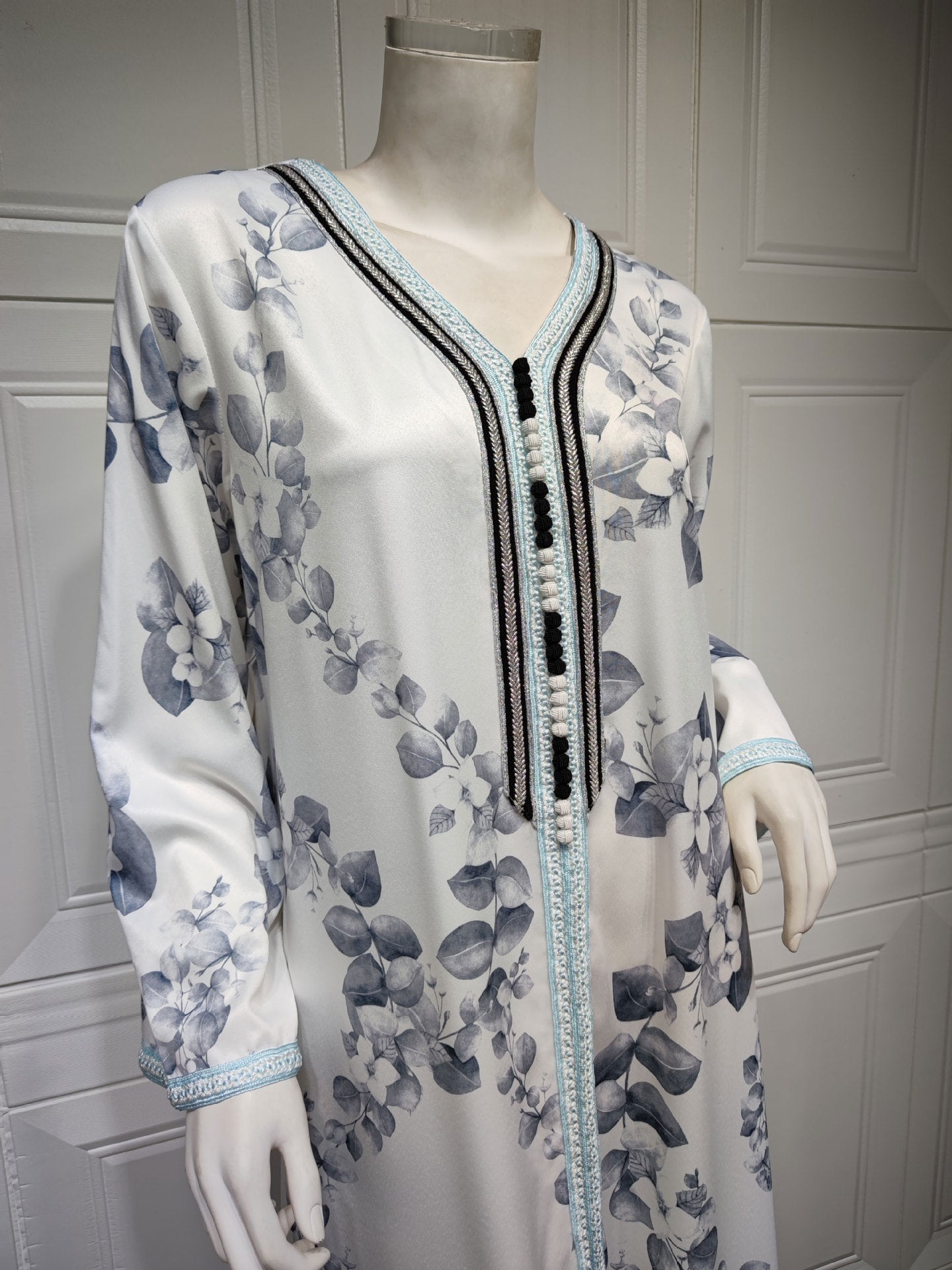 Muslim Female Hui Print Dress Robe