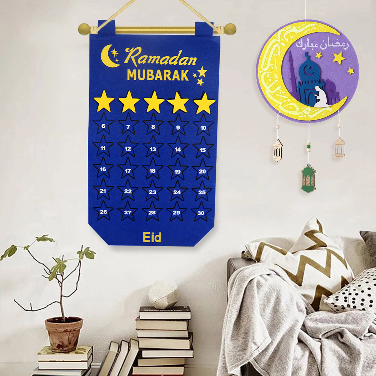 Ramadan Decoration Eid Calendar 30 Days Eid Tapestry For Children