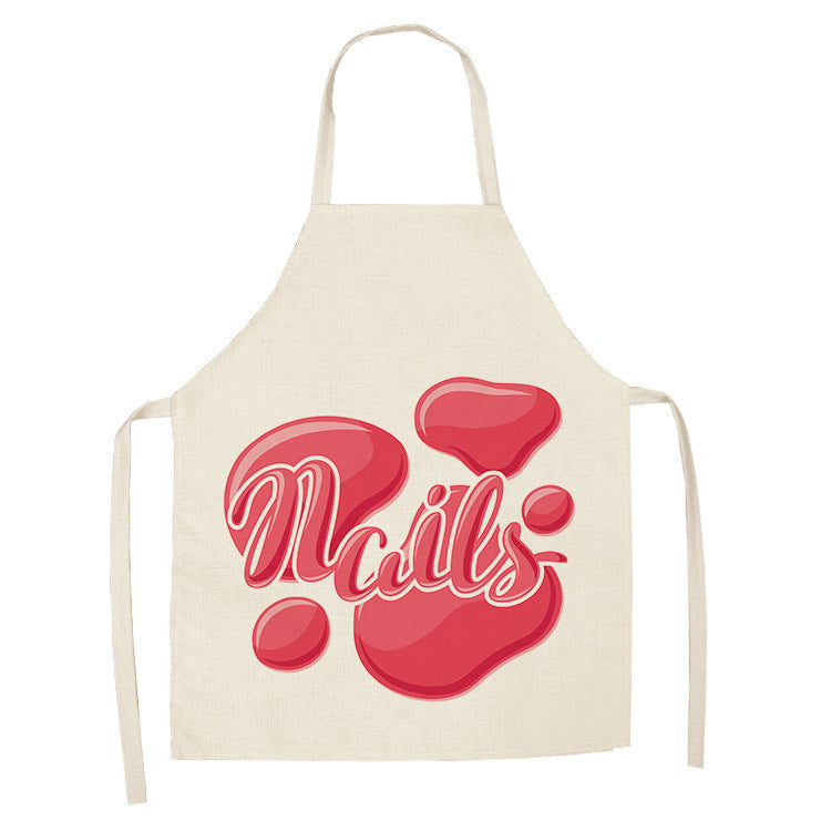 Pink nail polish apron