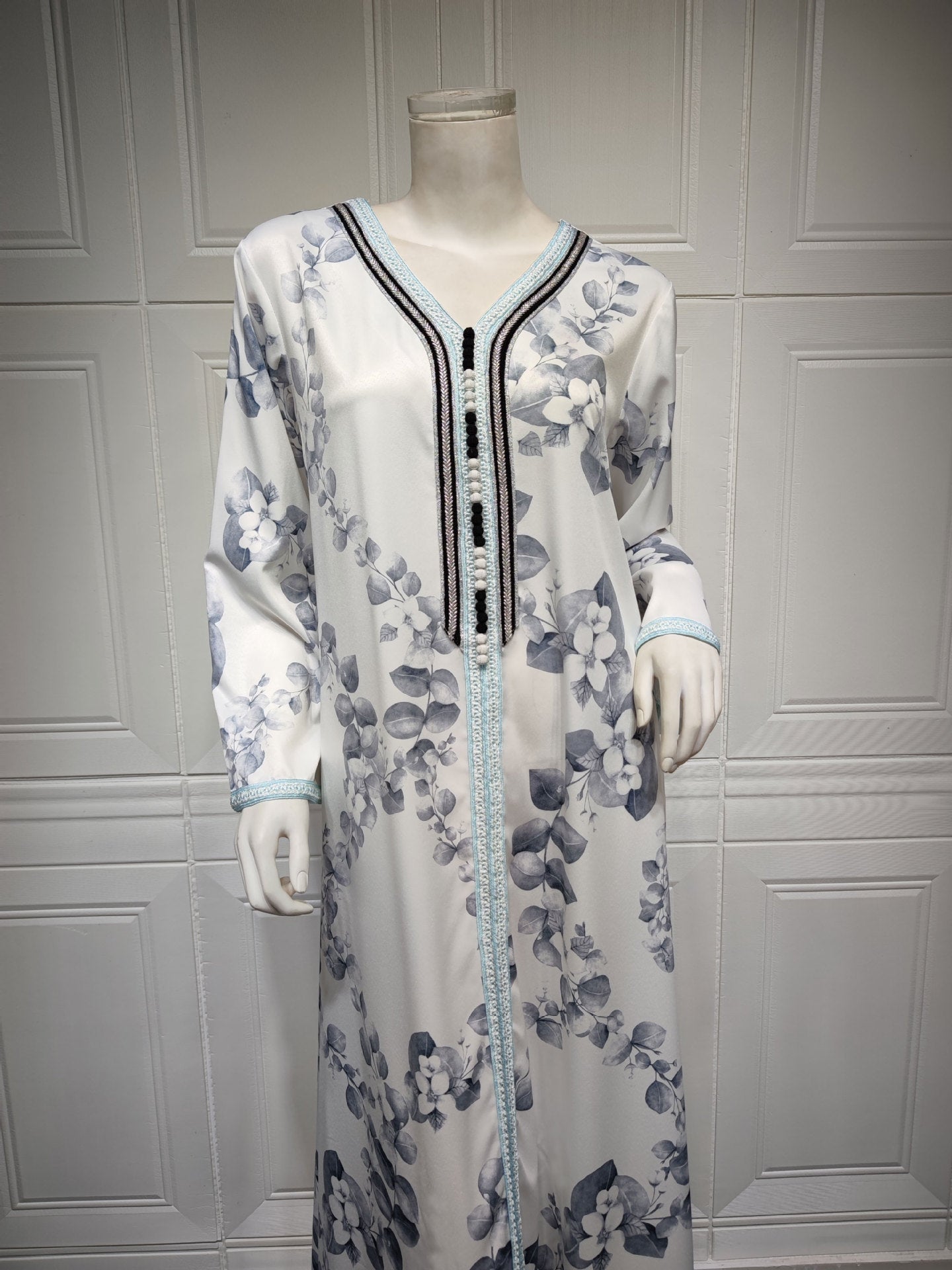 Muslim Female Hui Print Dress Robe