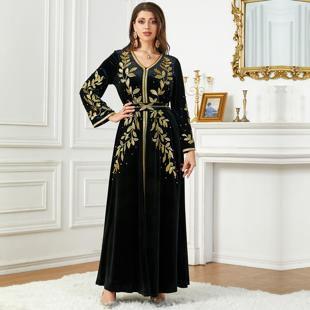 Velvet Dress Arab Women's Clothing