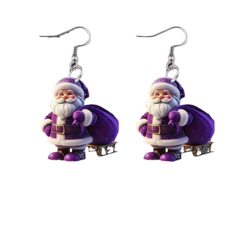 Cute Santa Claus Acrylic Earrings