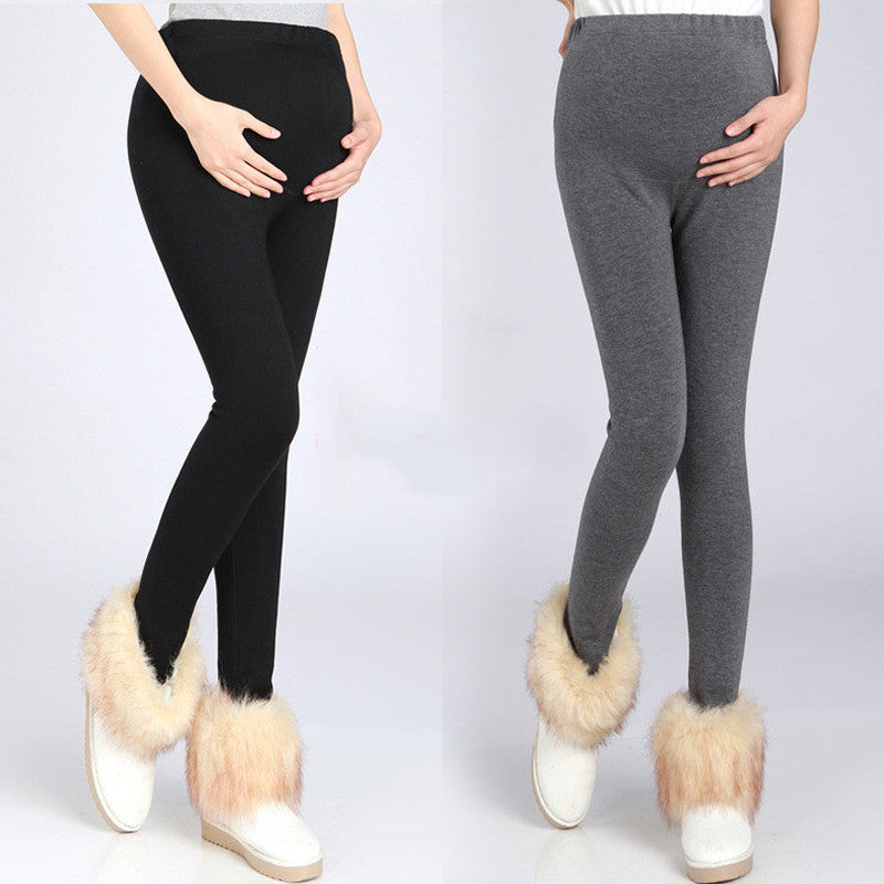 Pregnant Women Thickened Plus Velvet Winter Warm Pants Cotton Trousers Leggings