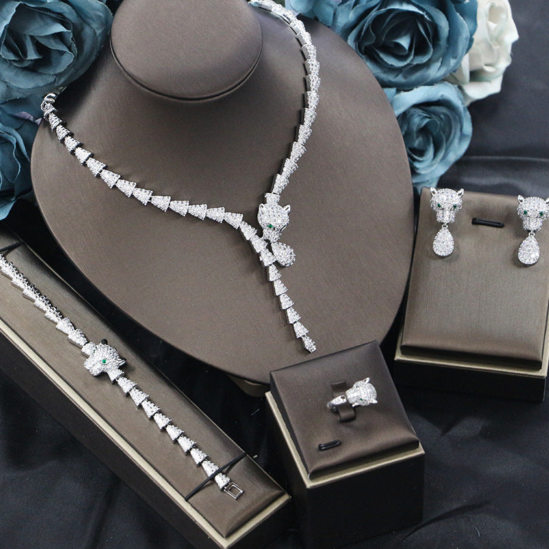 Bridal Wedding Luxury Exquisite Leopard Accessories Set