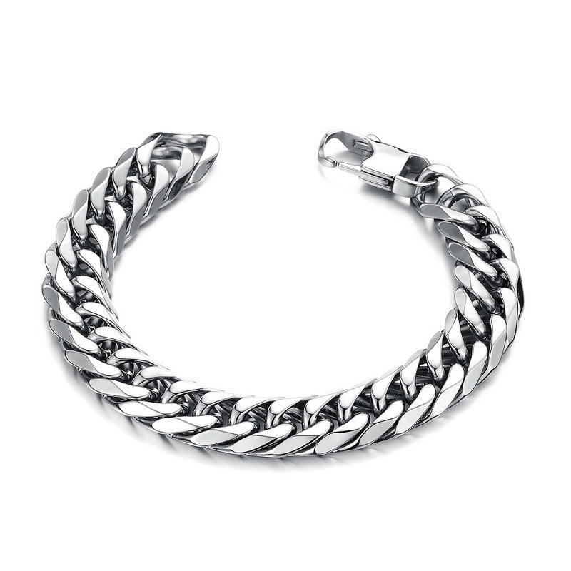 Hip Hop Cuban Link Chain Titanium Steel Bracelet Men