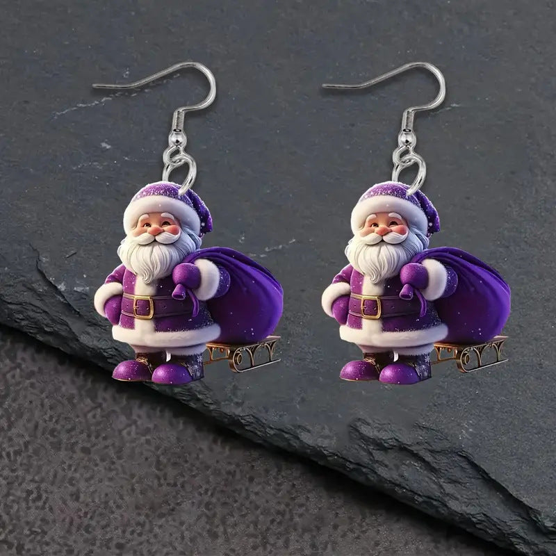 Cute Santa Claus Acrylic Earrings