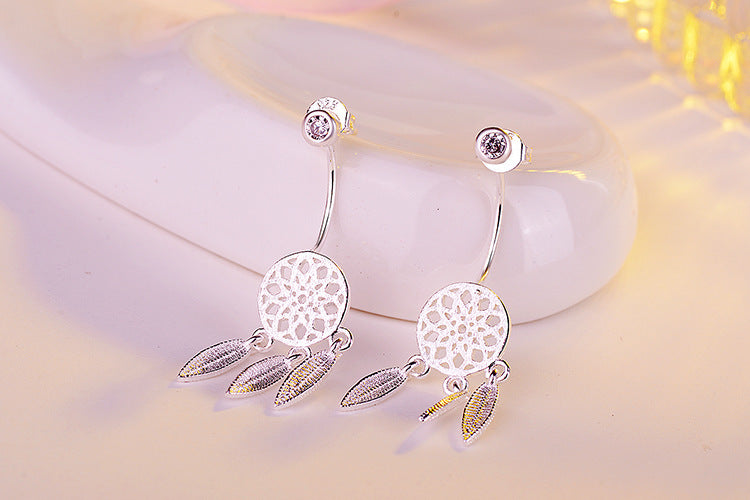 Women's Fashion Feather Dream Catcher Ear Studs