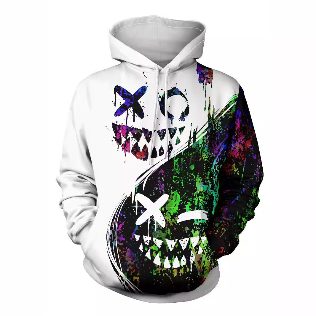 Autumn And Winter Long Sleeve Hooded 3D Digital Sweater