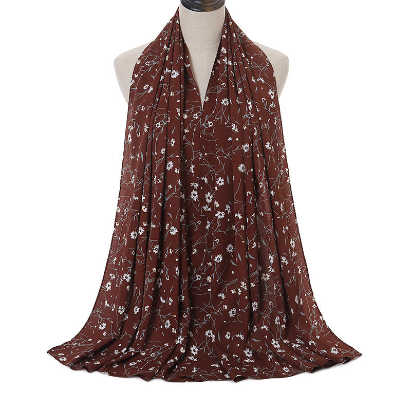 Printed Seersucker Ladies Long Scarf Chiffon Fashion Scarf