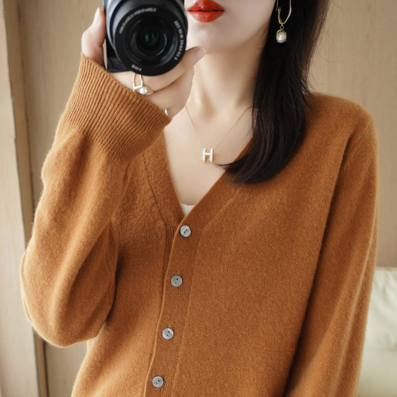 Cardigan V-neck Sweater Loose Bottoming Sweater