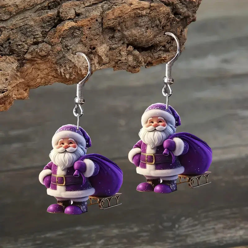 Cute Santa Claus Acrylic Earrings