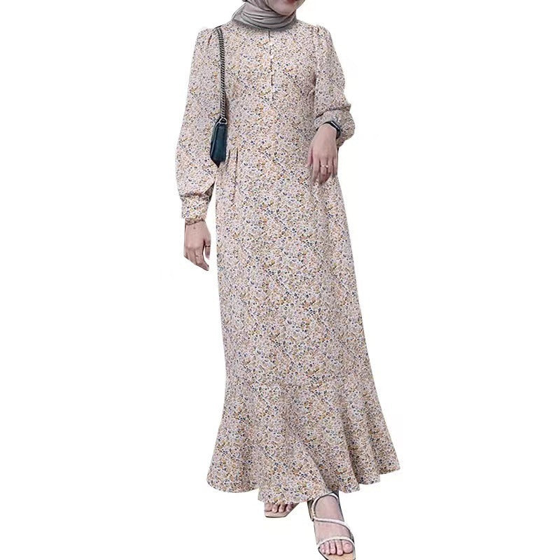 Muslim Clothing Bohemian Style Small Floral Dress