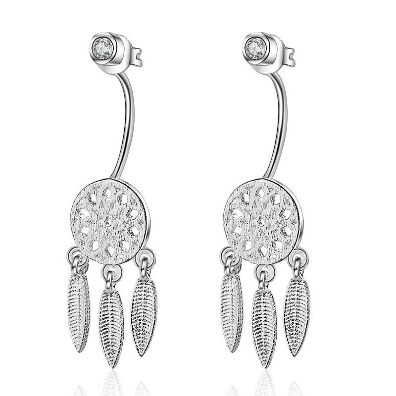 Women's Fashion Feather Dream Catcher Ear Studs